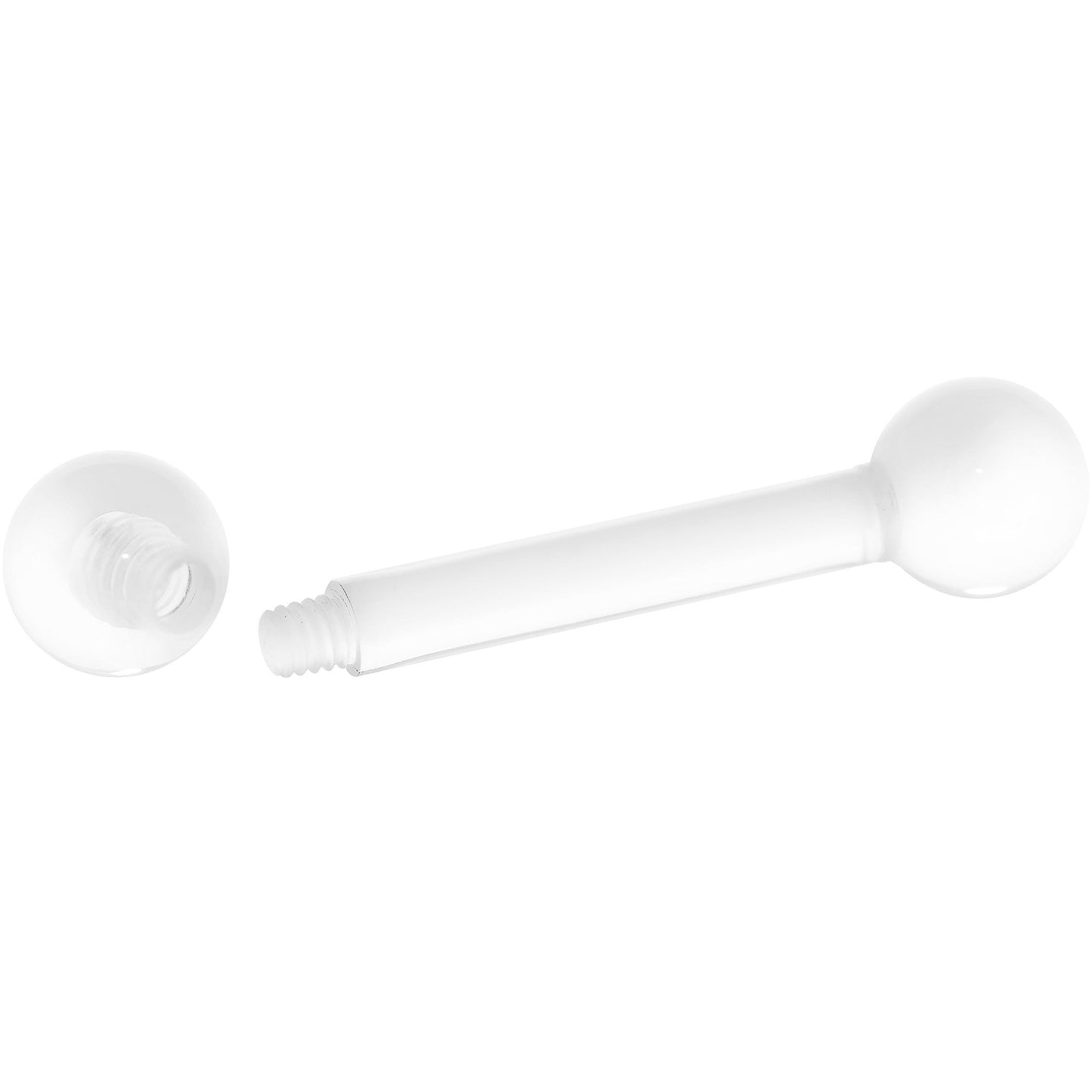 10G Crystal Clear UV Acrylic Straight Barbell