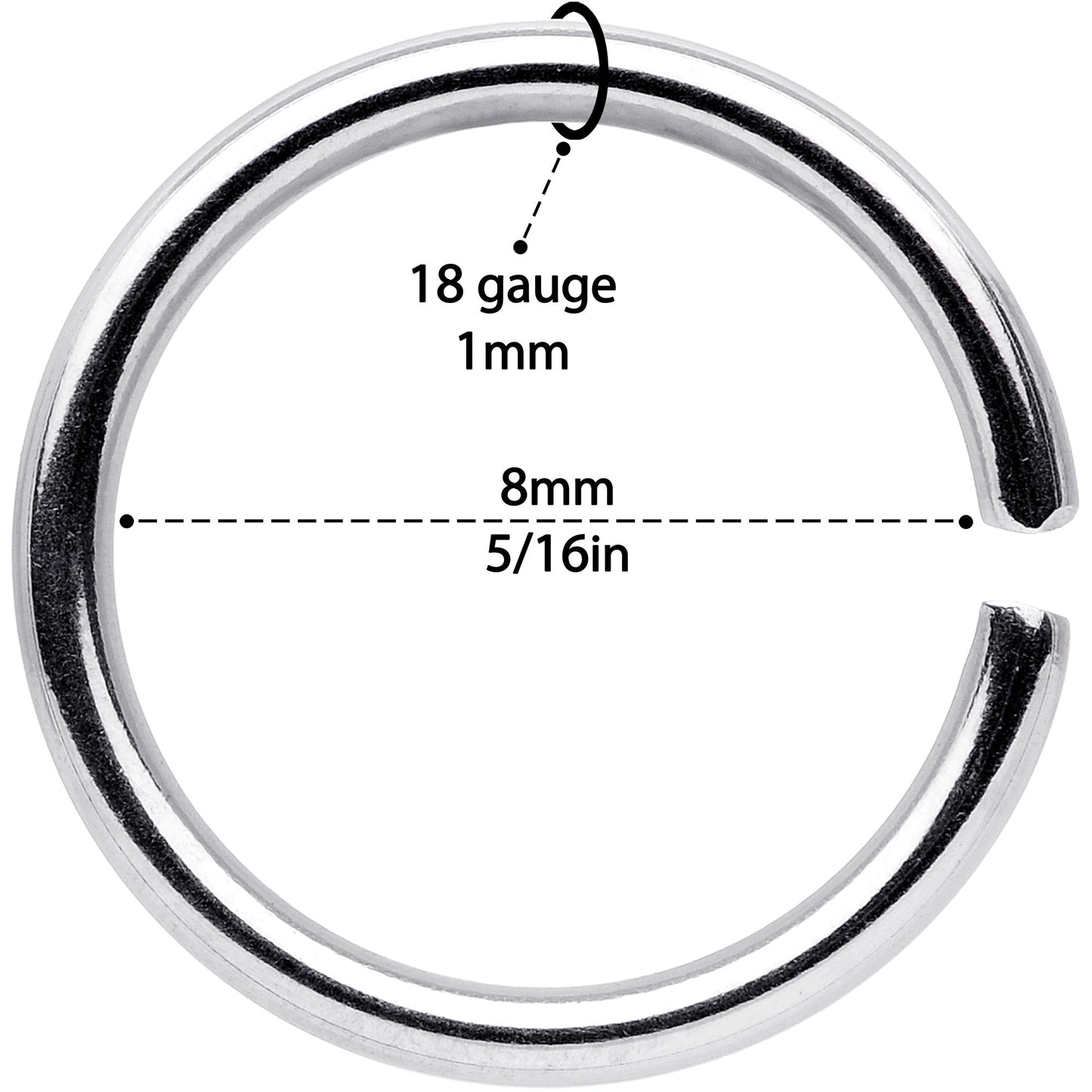 18G 5/16 Steel Rose Gold Tone Anodized Seamless Circular Ring Set of 12