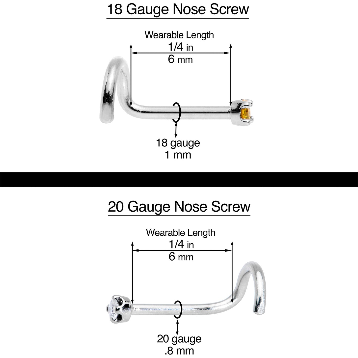 18G 1/4 Pink Synth Opal G23 Titanium Threadless Left Nose Screw