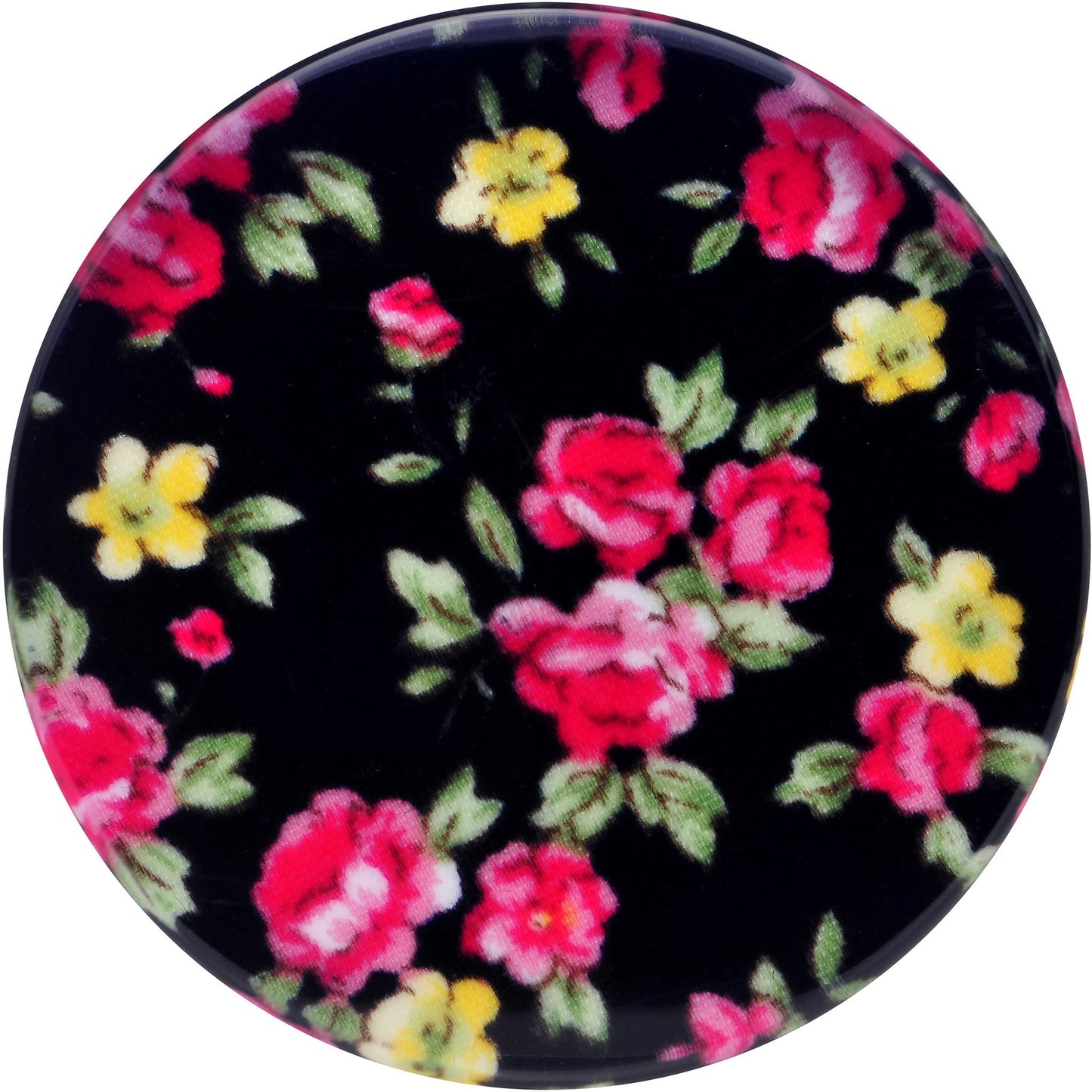 44mm Acrylic Black Multicolored Old Fashioned Flowers Saddle Plug