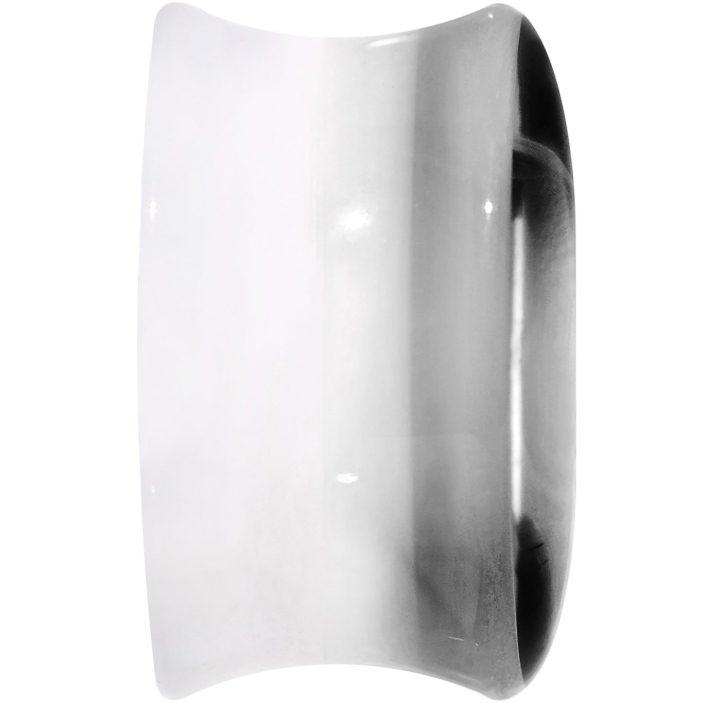 5/8 White Black Acrylic Adoring Heart Saddle Plug
