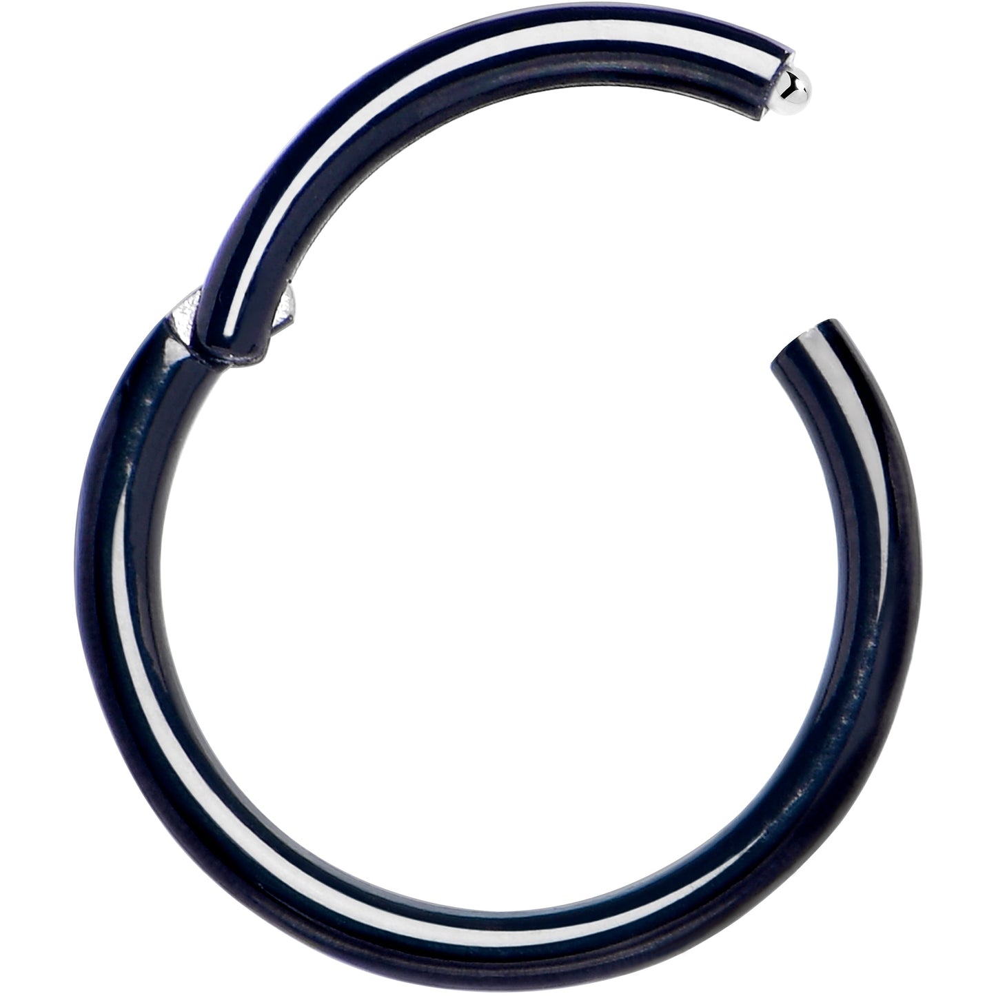 16G 3/8 Black PVD Hinged Segment Ring