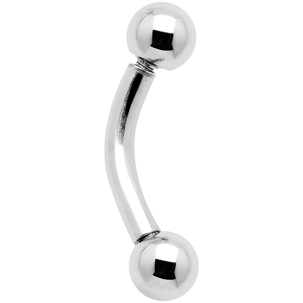 16G 1/4 Grade 23 Titanium 3mm Internally Threaded Curved Barbell