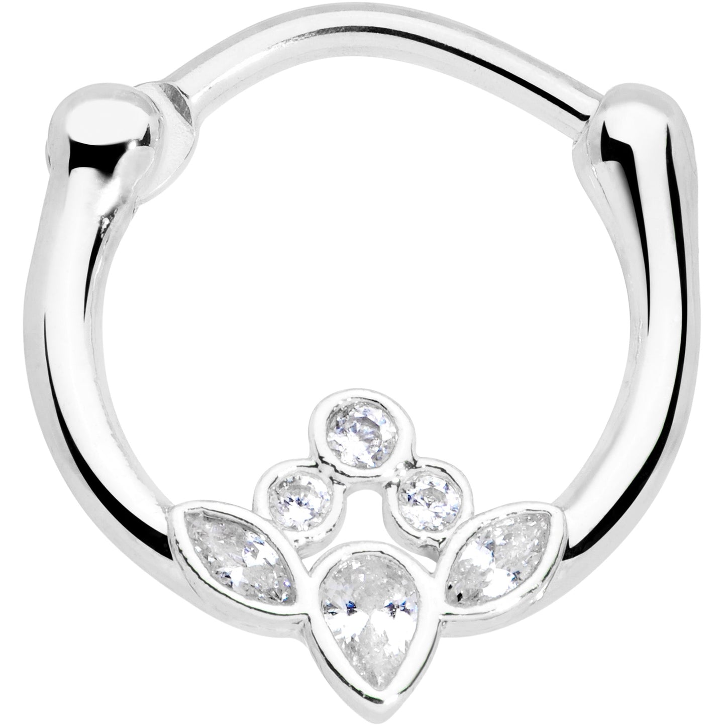 16G 3/8 Clear Gem Classic Cluster Septum Clicker