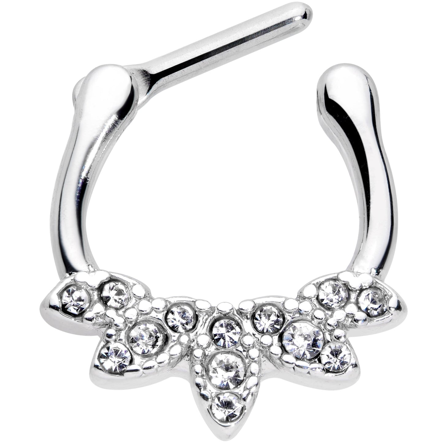 16G 5/16 Clear Gem Elegant Fan Cartilage Clicker