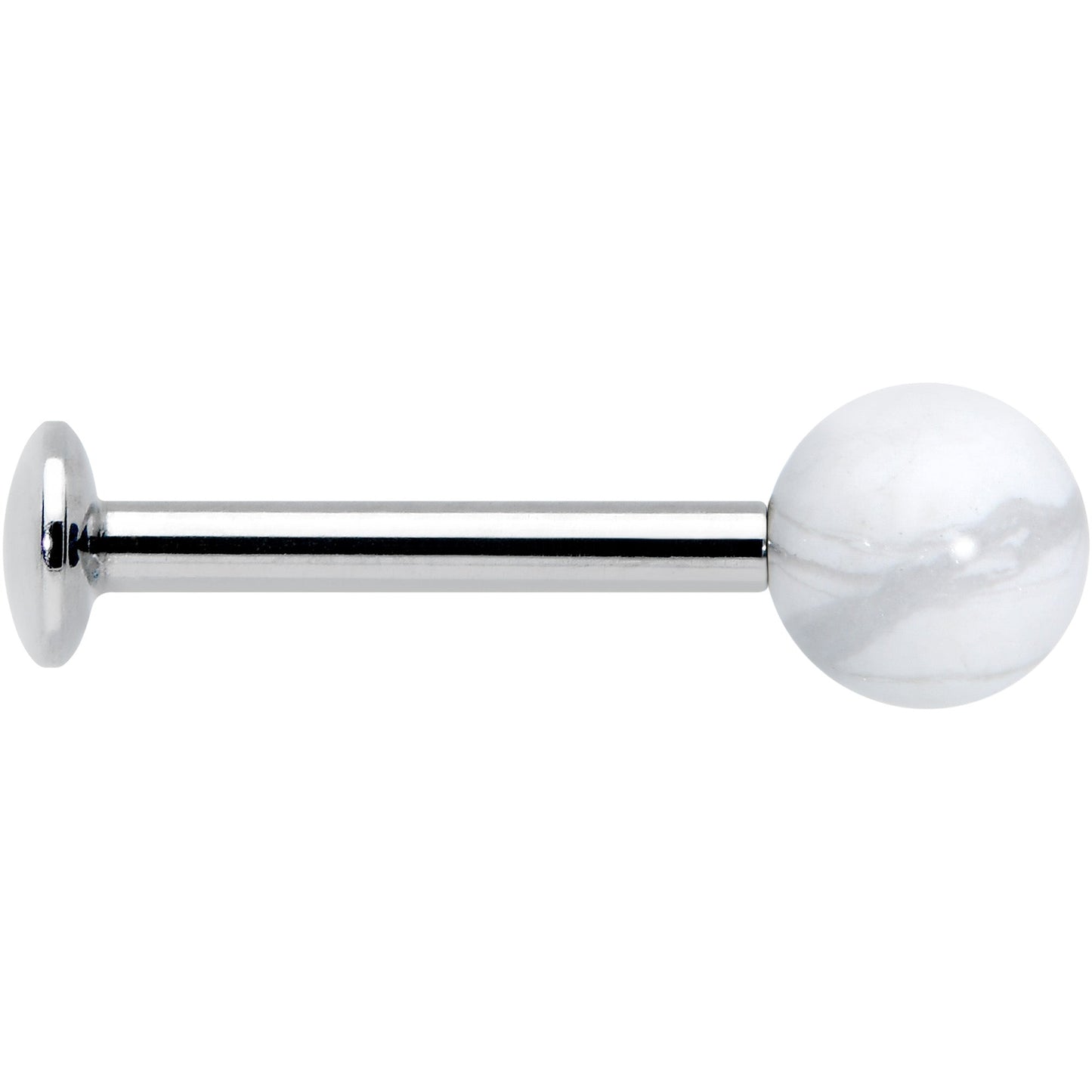 16G 5/16 Elegant White Howlite Internally Threaded Labret Tragus
