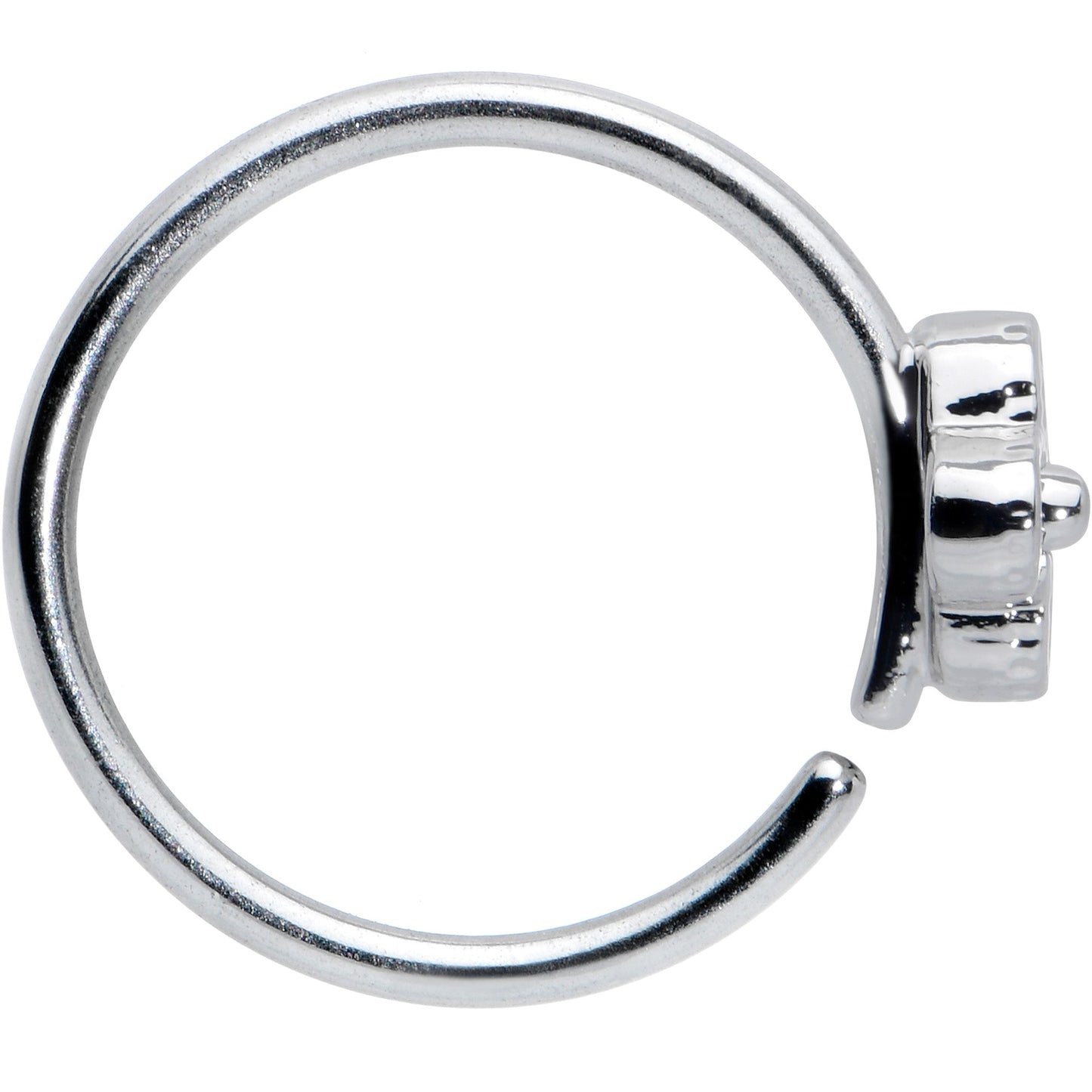 20G 3/8 Clear Gem Tiny Flower Nose Hoop